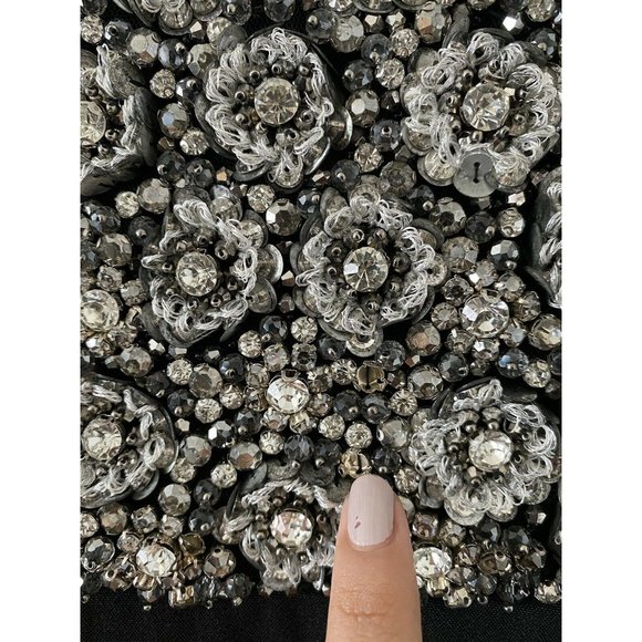 Badgley Mischka Black Embellished Bodice Gown 4 - Picture 10 of 11